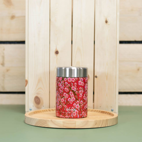 Boîte repas Qwetch flowers rouge 650ml chez Annagram épicerie vrac, magasin bio situé au Mans