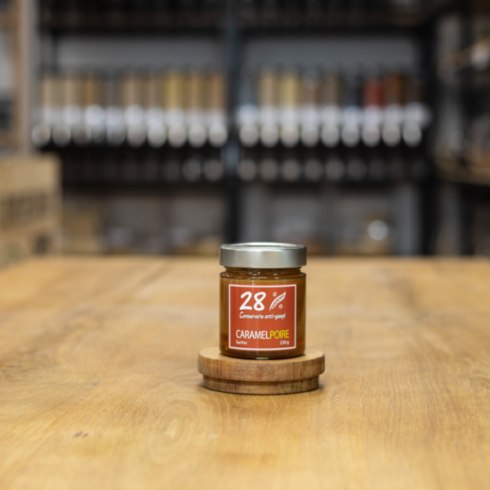 Confiture caramel poire chez Annagram épicerie vrac, magasin bio situé au Mans